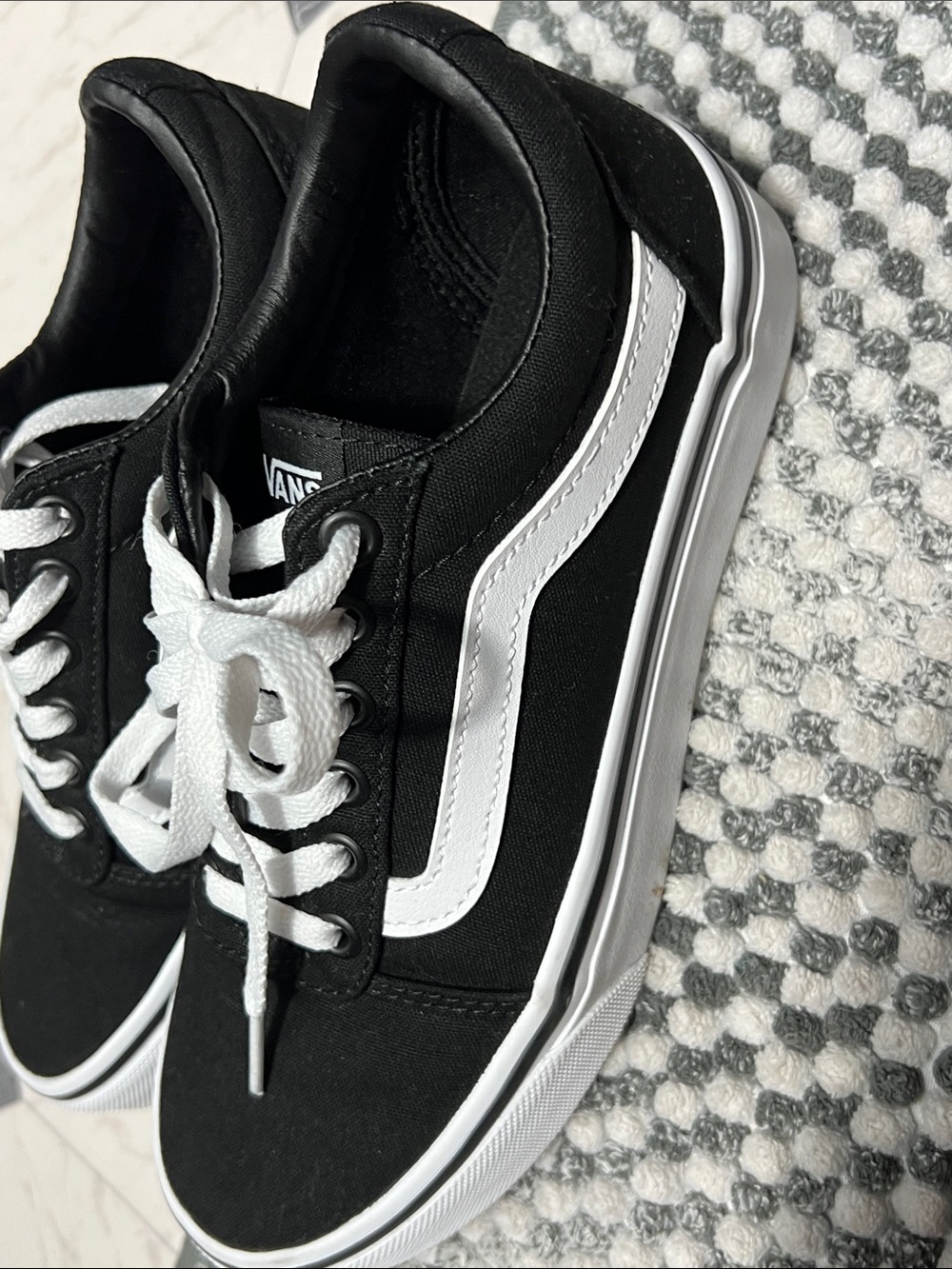 Vans Black and White Low-Top Skate Sneakers